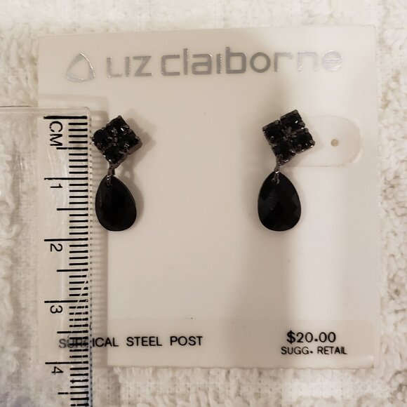 Vintage Liz Claiborne Black Multistrand Beaded Necklace & Earring Set - Picture 6 of 7